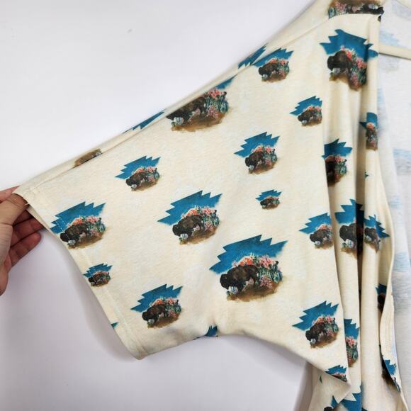 Lucky & Blessed L&B western buffalo print open cardigan size 3X - Picture 3 of 9